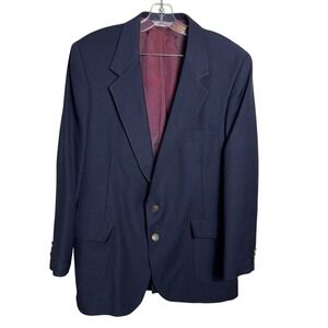 Vintage 70s Levi Strauss Navy Blue Blazer‎ Suit Jacket Two Button Made in USA